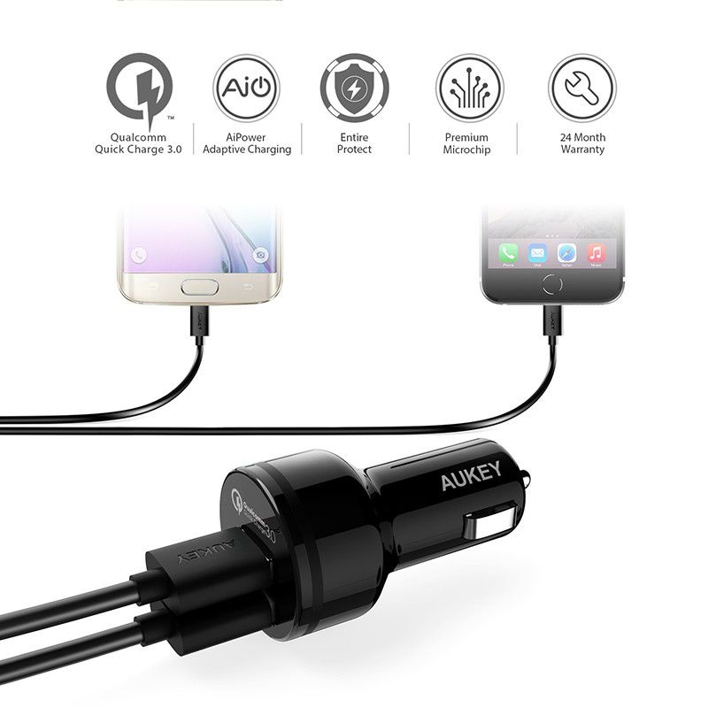 Bộ sạc nhanh trên Ôtô Aukey CC-T7
