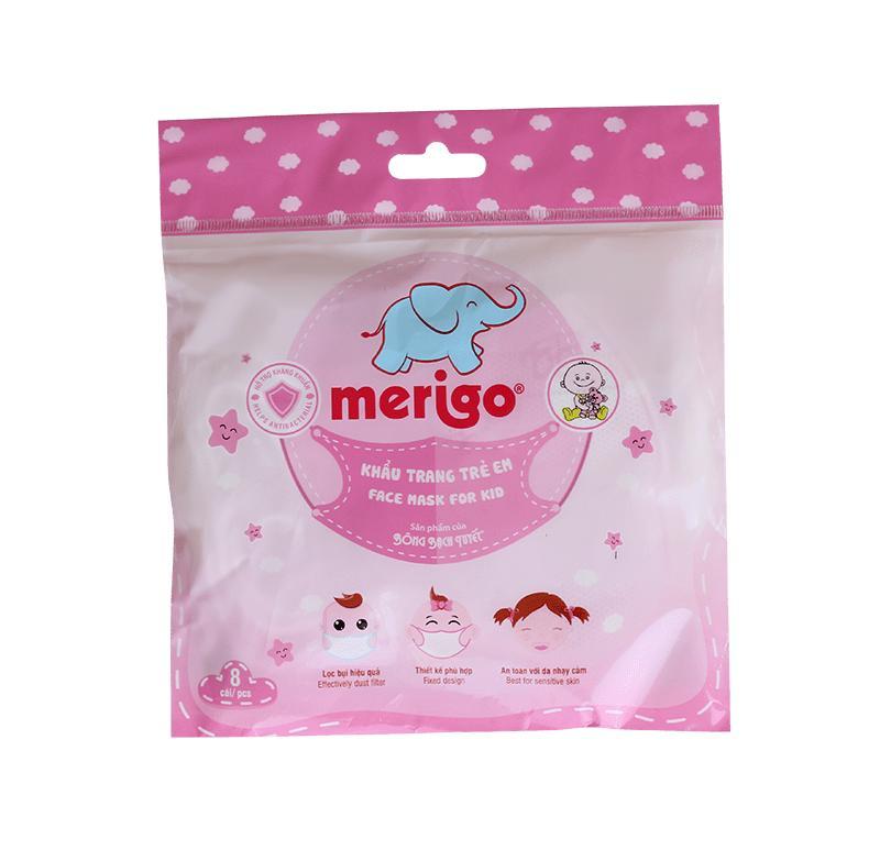 Bộ 5 gói  khẩu trang y tế trẻ em Merigo -Xanh ( cty Bông Bạch tuyết)