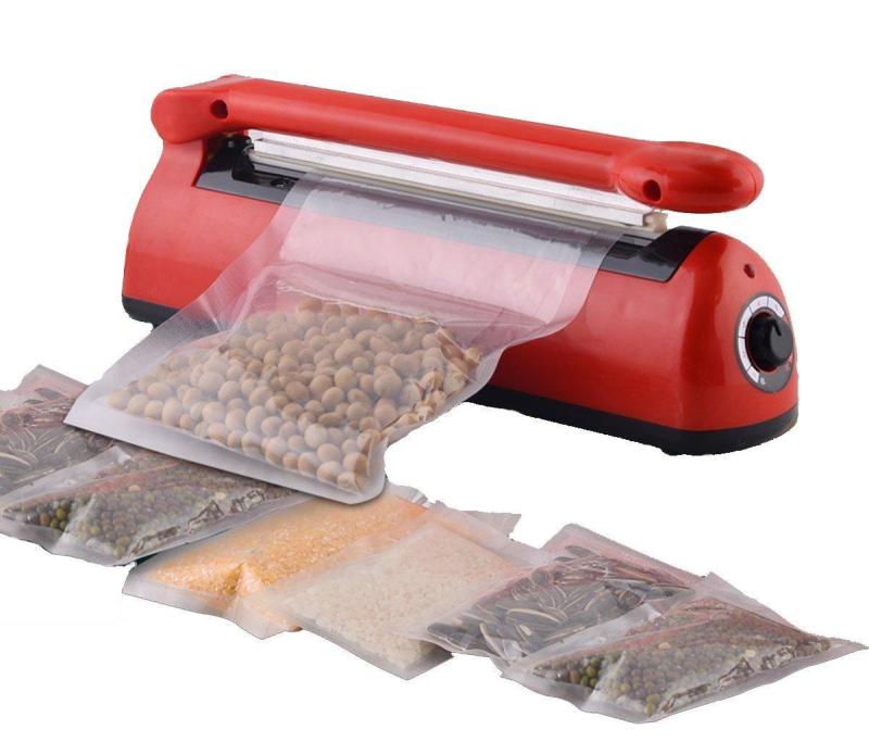 Máy hàn miệng túi dập tay PP/PE 300x5mm đường hàn to đẹp,bảo quản tốt thực phẩm(Đỏ)