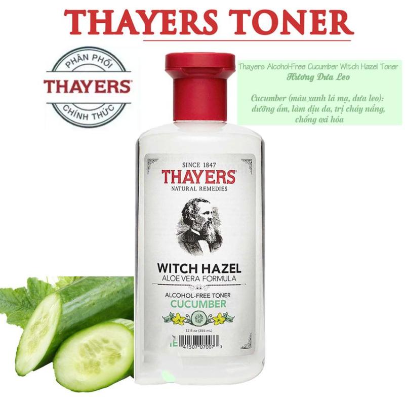 Nước Hoa Hồng Không Chứa Cồn Thayers Alcohol Free Witch Hazel Toner Cucumber dành cho nhờn và trị mụn 355ml nhập khẩu