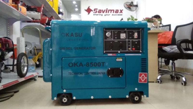 Máy phát điện OKASU 8500T (7kva, chạy dầu, đề nổ, vỏ chống ồn)