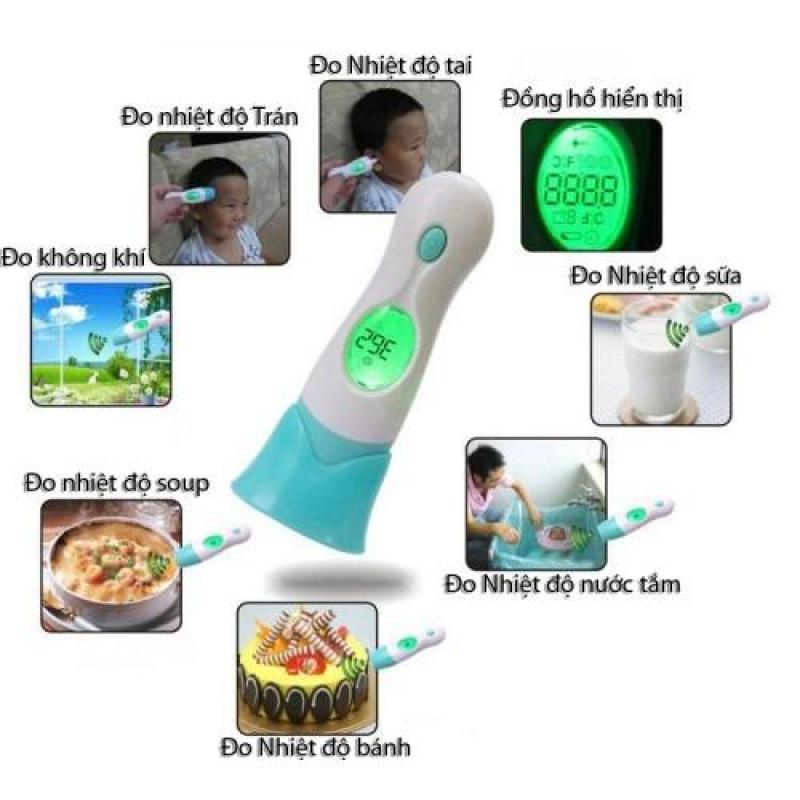 Nhiệt kế hồng ngoại đo trán đo tai cho bé + Tặng bộ 5 thìa inox bán chạy