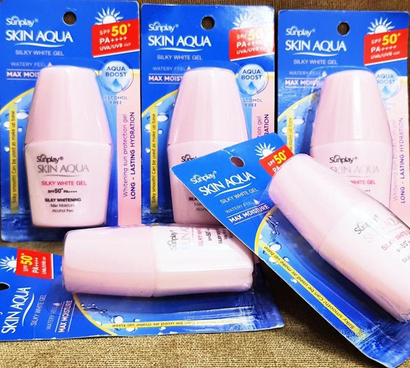 COMBO 5 Gel Chống Nắng Sunplay Skin Aqua Silky White SPF 50 PA+++ (6g)