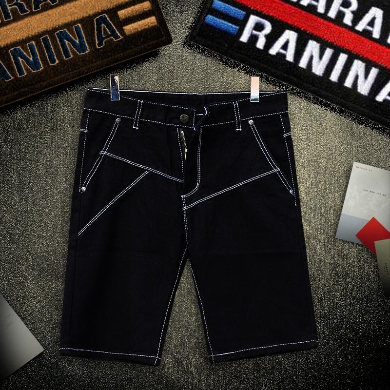Gaya Tipis Lubang Koboi Celana Pendek Manusia Saat Ini Hitam Lima Sen Celana Menyimpan Pria Celana Dalam tabung untuk Melonggarkan 5 Sen Ma Ku Di Musim Panas-Internasional