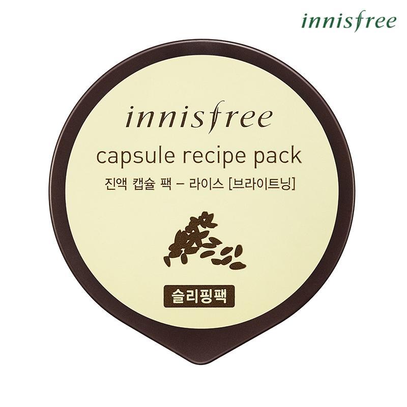 Mặt nạ ngủ làm sáng da từ gạo Innisfree Capsule Recipe Pack - Rice 10ml nhập khẩu