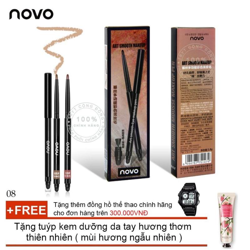 Bút kẻ viền môi và mắt Novo Art Smooth Makeup cao cấp 5147 + Tặng tuýp kem dưỡng da tay hương thơm thiên nhiên ( Đơn hàng mỹ phẩm trên 300k tặng thêm 1 đồng hồ thể thao như quảng cáo )