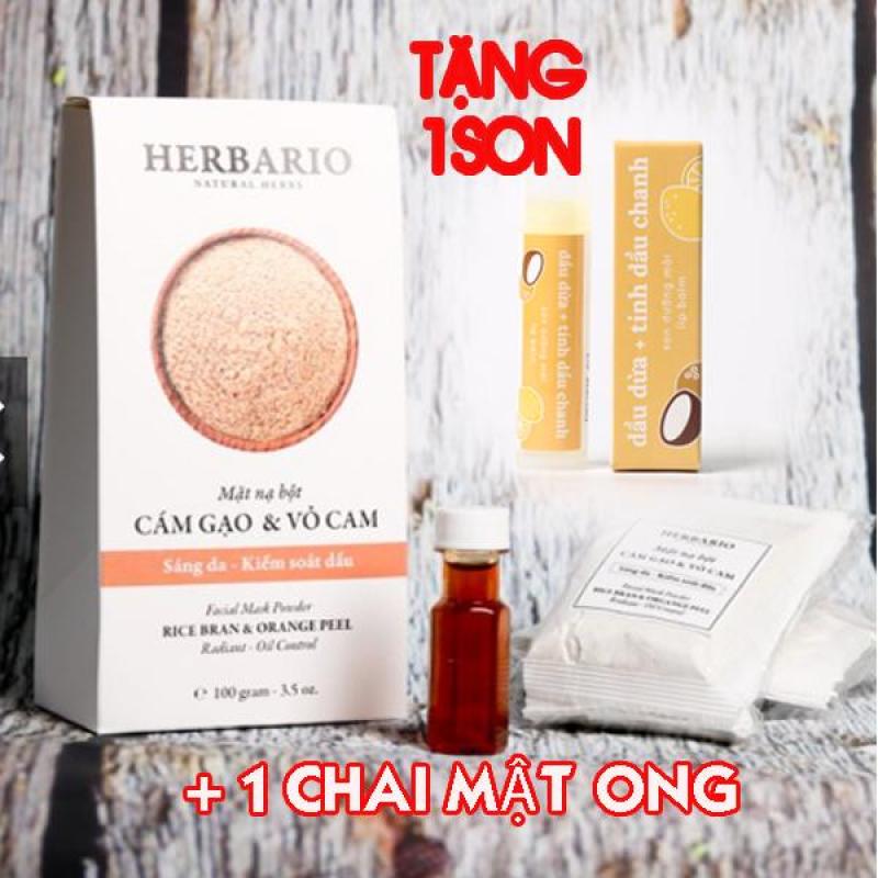 Mặt nạ bột Yến Mạch Herbario 100g tặng 1 son dưỡng môi lip Balm