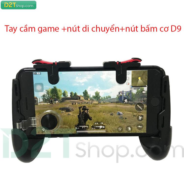 Bộ combo Tay cầm chơi game + Nút di chuyển + Nút bấm cơ D9 cho game PUBG , ROS, Free Fire, Cross Fire Legend... Nhật Bản