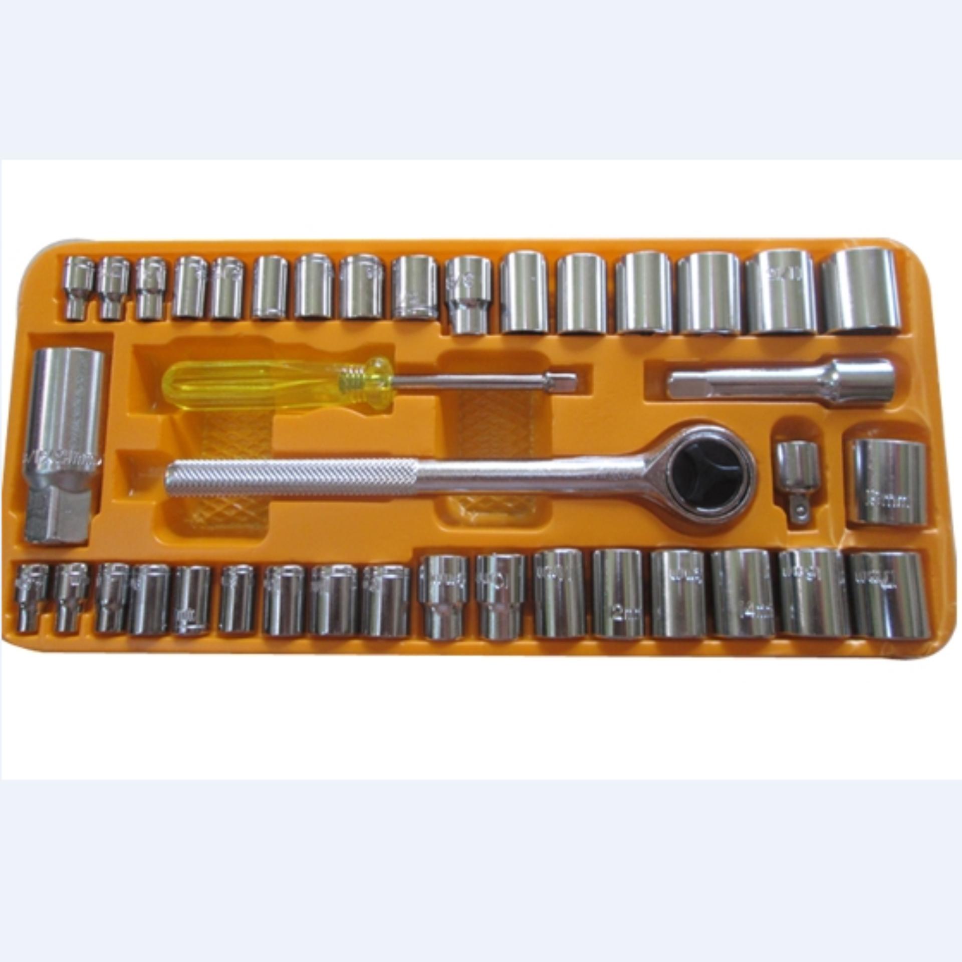 cờ lê thông minh, Bộ đầu khẩu 40 chi tiết vặn ốc - siết ốc. Bộ đầu khẩu vặn ốc vít 40 chi tiết đa năng - Bộ khẩu, tay khẩu giá tốt. Chất liệu thép siêu bền, Hàng loại xịn.