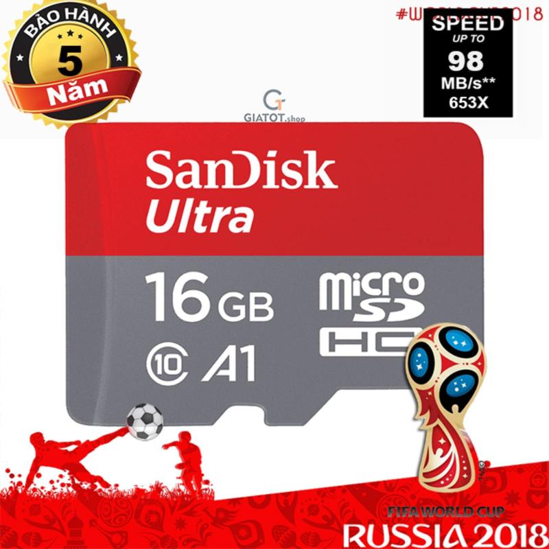 Thẻ nhớ 16G SanDisk Ultra Class 10 A1 98Mb/s - Bảo hành 5 năm