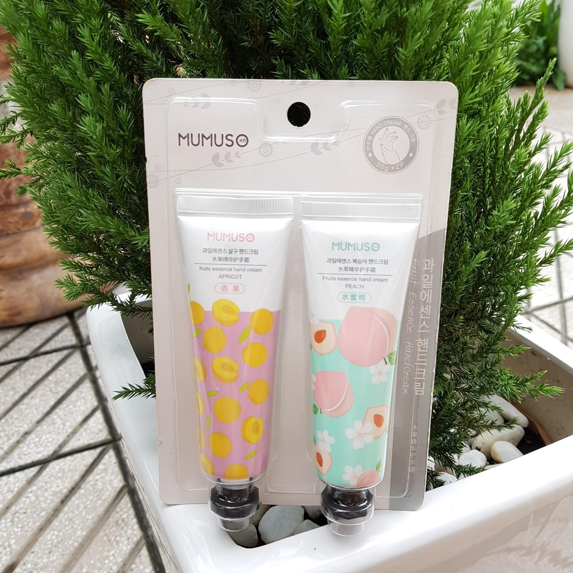 Bộ kem dưỡng da tay tinh dầu trái cây MUMUSO (2 tuýp 50g+50g) - FRUIT ESSENCE HAND CREAM (Lemon+Grapefruit)