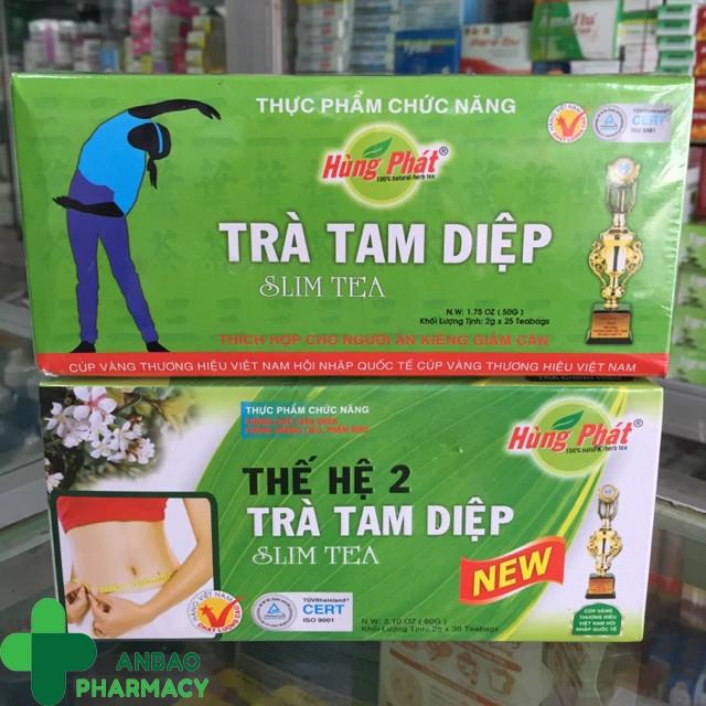 Trà giảm cân tan mỡ Tam Diệp thế hệ 1&2 an toàn cho sức khỏe