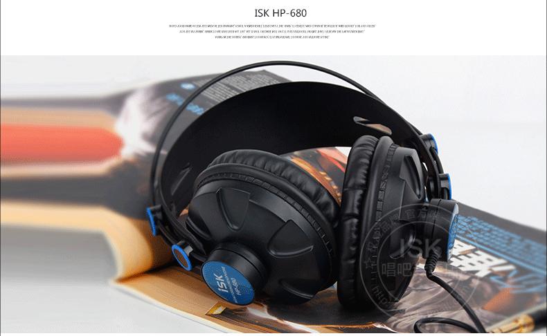 ISK HP-680 Headset Canggih Headphone Tertutup Sepenuhnya Headset DJ Rekaman K Lagu Berat Bass