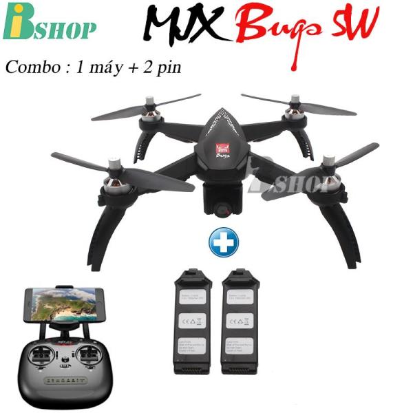 (Combo 1 máy 2 pin ) Máy bay MJX bugs 5W -  GPS, follow me , truyền hình ảnh về điện thoại, camera 1080P xoay góc