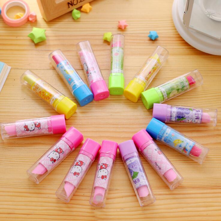 4 Pcs/set Kawaii Desain Lipstik Tidak Beracun Penghapus Siswa Hadiah Hadiah Anak Mainan Edukasi ...