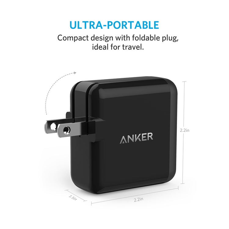 Adapter Sạc Anker PowerPort+ 1 cổng USB QC 3.0 Với PowerIQ - A2013