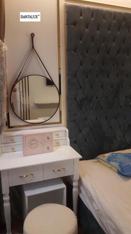 Gương tròn treo dây da Navado cho bàn trang điểm, phòng tắm phôi Bỉ KT 60x60
