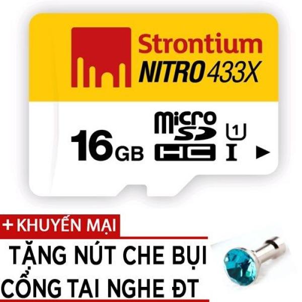 Thẻ nhớ MicroSDHC Strontium Nitro 16GB class 10 tốc độ 433x tặng nút che bụi điện thoại