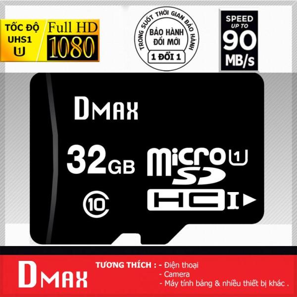 Thẻ nhớ 32GB tốc độ cao UHS1 U1, up to 90MB/s Dmax Micro SDHC class 10 - Bảo Hành 5 năm