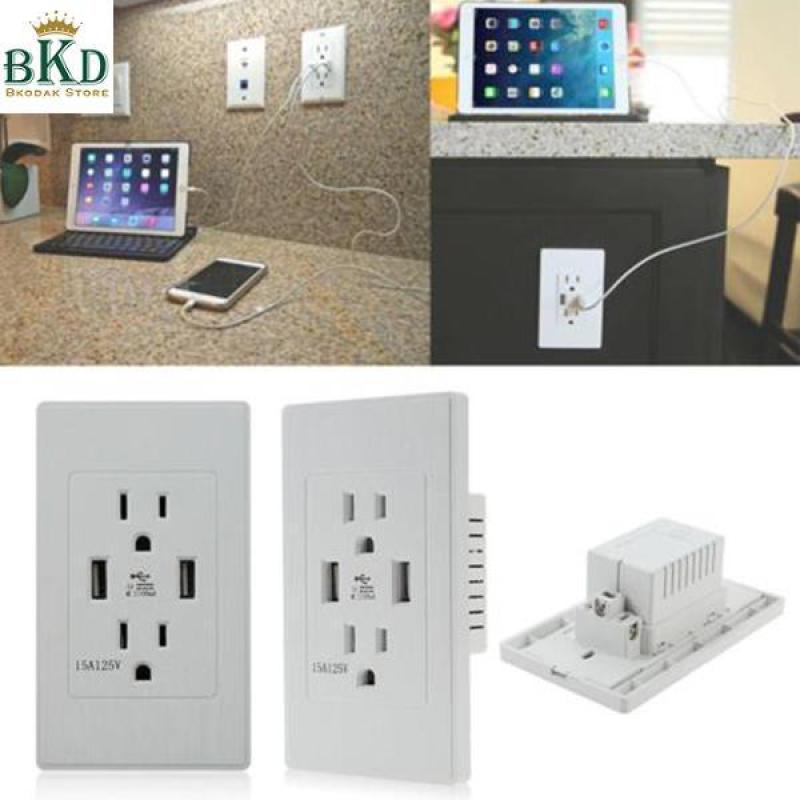Bkodak Store 110VAC PC Alloy White Wall Outlet Socket with Mounting Screws