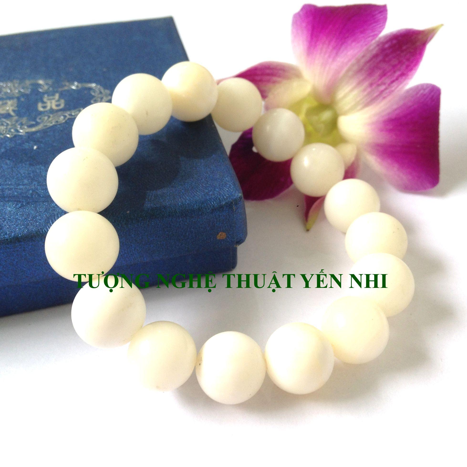 Vòng tay đá quý Sò hóa thạch ( Hóa Ngọc 100% tự nhiên) 12ly
