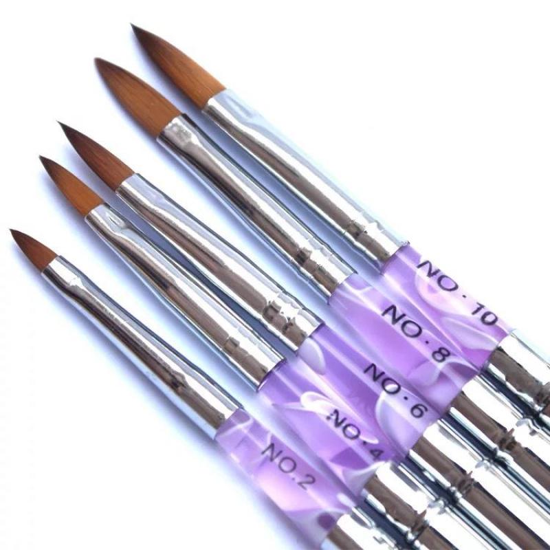 Bộ 5 cây Cọ đắp móng bột , đắp Gel size (2-4-6-8-10)