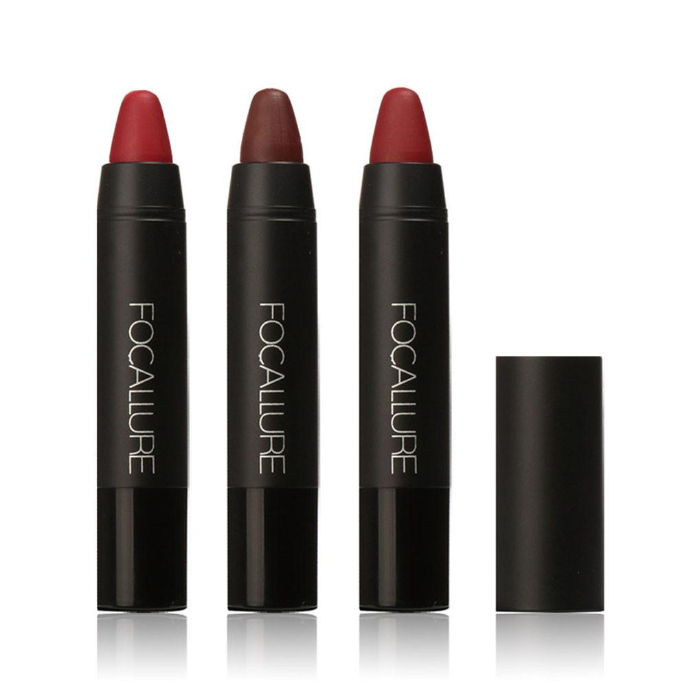 Docesty Focallure Tahan Lama Merah Beludru Matte Pensil Warna Lipstik Krayon Makeup Set