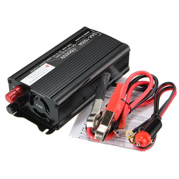 SK black Black Solar Power Inverter 300-1500W Peak 12V DC To 230V AC Modified Sine Converter