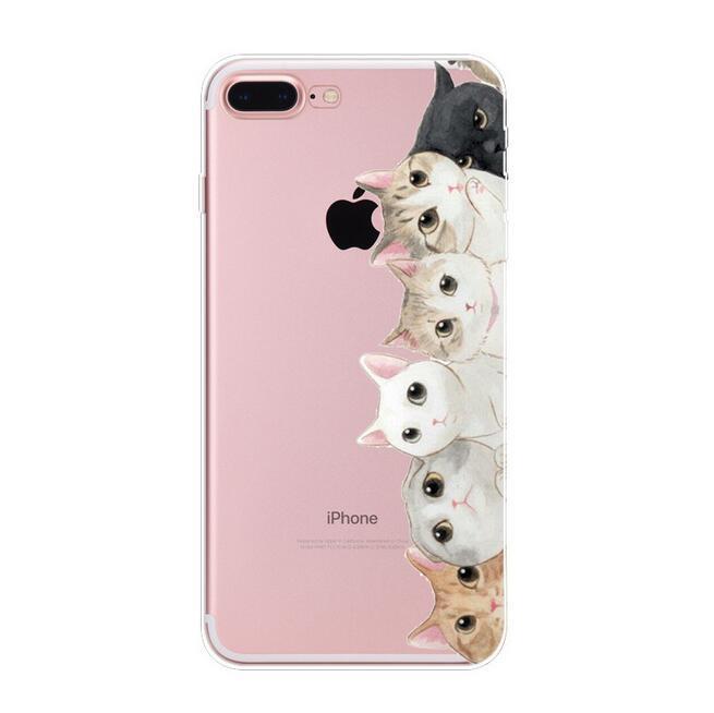 5 Xiao Huo Modis Keberuntungan Kucing Lukisan untuk iPhone 7 Plus Case Sederhana Tpu Telepon Case untuk iPhone 7 Plus Sarung -Internasional