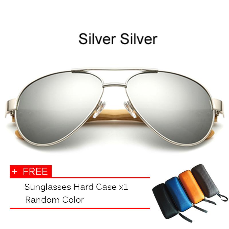 Pria Retro Percontohan Bambu Sunglasses untuk Mens Mode Polarized DISKON Sunglasses Perisai di Kayu Box - intl 