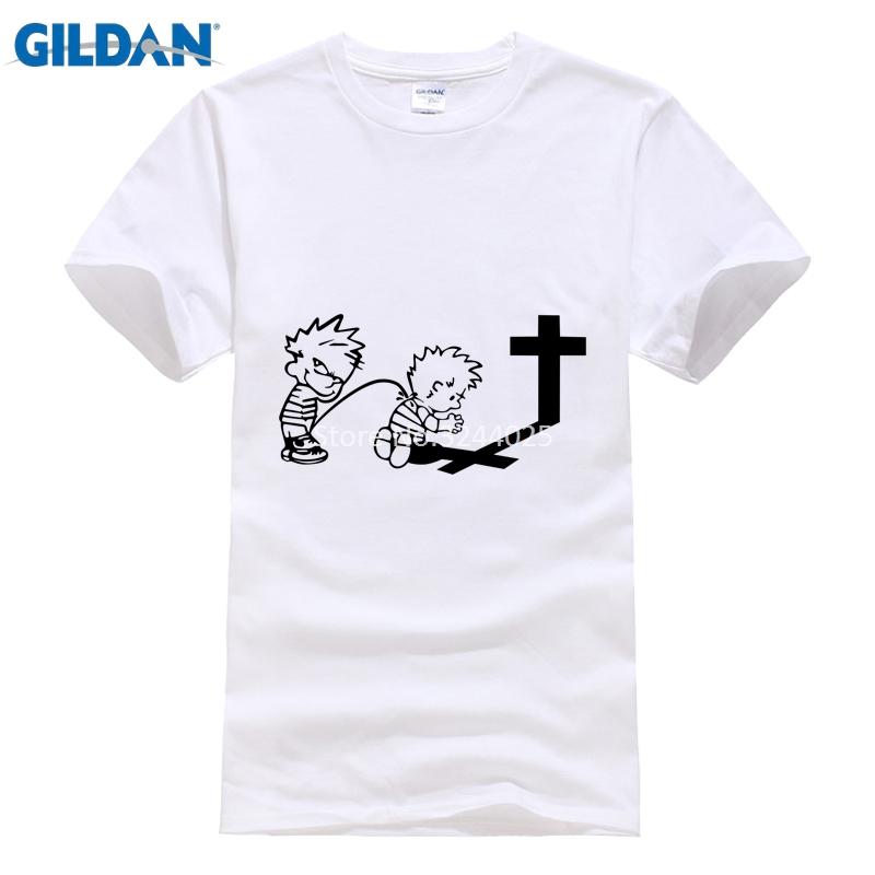 Gildan TEE SHIRT Pria Caroling Kaos Pria 3XL Calvin Kencing Di Calvin Berdoa Lucu T Shirt-Intl