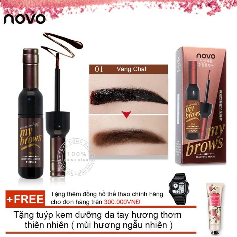 Thuốc nhuộm lông mày từ thảo dược cao cấp Novo 5122 + Tặng tuýp kem dưỡng da tay hương thơm thiên nhiên ( Đơn hàng mỹ phẩm trên 300k tặng thêm 1 đồng hồ thể thao như quảng cáo )