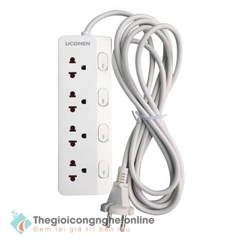 Ổ cắm điện THÔNG MINH chuẩn CHÂU ÂU 04 công tắc độc lập