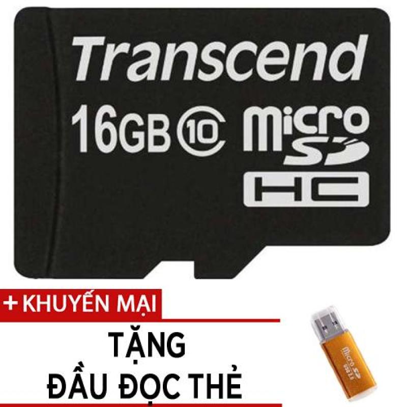 Thẻ nhớ MicroSDHC Transcend Premium 200x 16GB class 10  tặng đầu đọc thẻ
