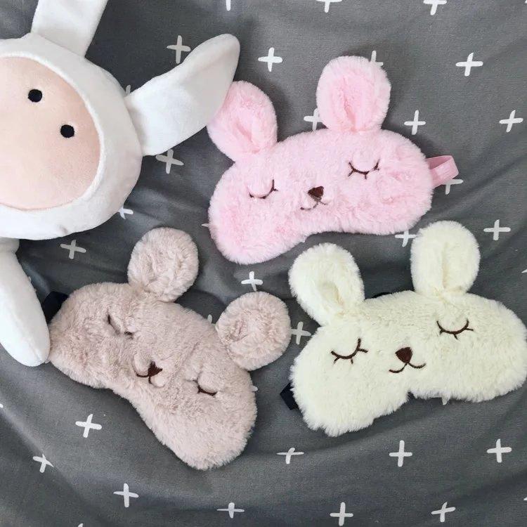 Bungkus Yang Indah Floss Rong Bubuk Kelinci Mail untuk Menyembunyikan Dingin Panas Panjang Telinga Rabbit Es-Pengemasan eyeshade Cahaya Tidur Eyeshade untuk Menyebarkan untuk Melindungi Eyeshade-Internasional