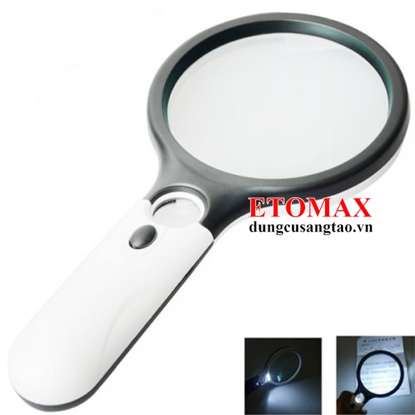 Kính lúp cầm tay 3x - 45x có đèn led chiếu sáng