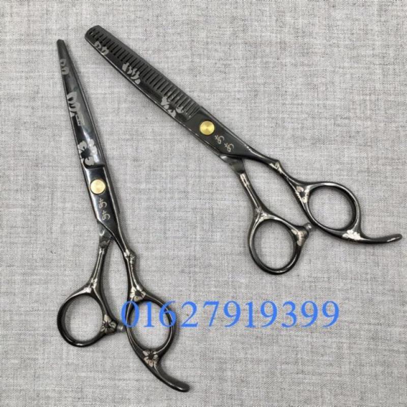 Bộ kéo cắt tỉa tóc hoa đen 6.0
