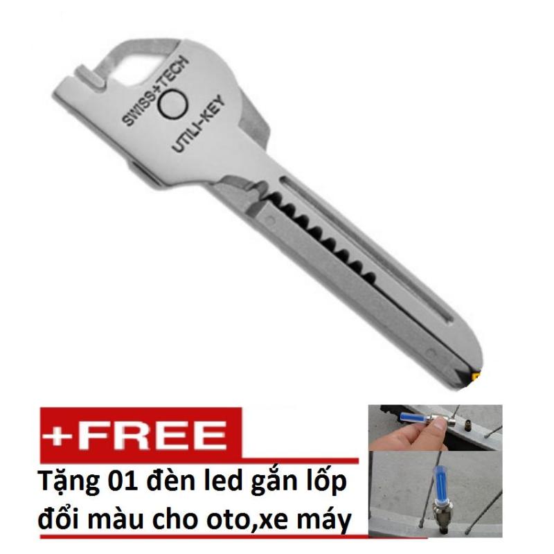 Chìa khóa đa năng Swiss+Tech Utili-Key 6in1 6TI08 tặng đèn led gắn van xe K 131