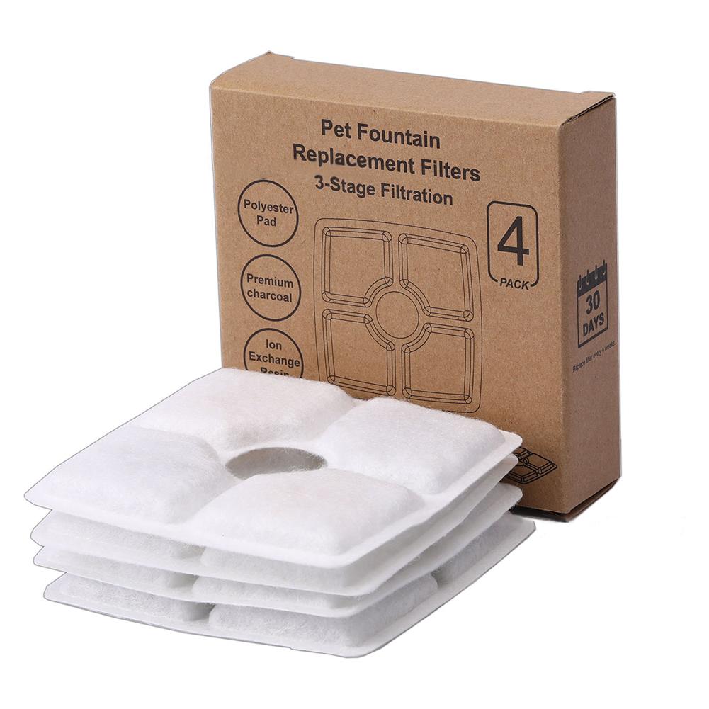 4 Pcs Kucing Anjing Otomatis Air Mancur Tempat Minum Hewan Peliharaan Penggantian Filter Mangkuk Hewan Peliharaan Penyaring Makanan Dispenser