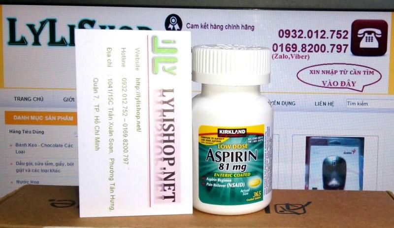 1 Lọ Kirkland Aspirin 81mg chai 365 viên USA giảm đau,kháng viêm và nguy cơ nhồi máu cơ tim