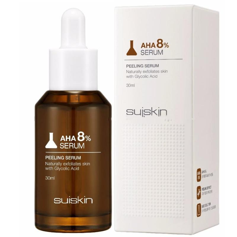 Tinh chất tẩy tế bào chết loại bỏ mụn đầu đen Suiskin AHA 8% Serum 30ml