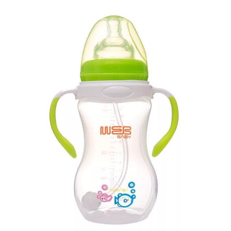 Bình sữa BABY cổ rộng 260ml 320ml chống sặc tốt cho bé, dễ vệ sinh akas