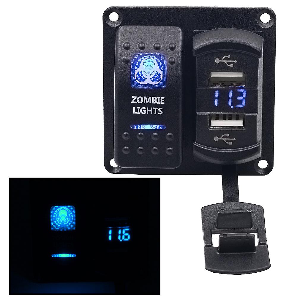 Motorcycle Yacht Accessories Switchboard Vehicle Mounted Mobile Charger + Voltmeter( Cs-512b1) By The North Star