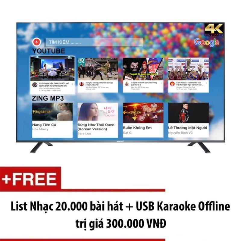 Bảng giá Smart Tivi Led 55 inch Asanzo Ultra HD 4K Voice Search Siêu Mỏng - Model 55X9 (Đen) (NEW 2018) Ra lệnh bằng giọng nói