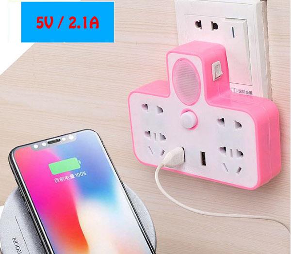 Bán buôn ổ cắm điện đa năng kiêm đèn ngủ 2 cổng usb