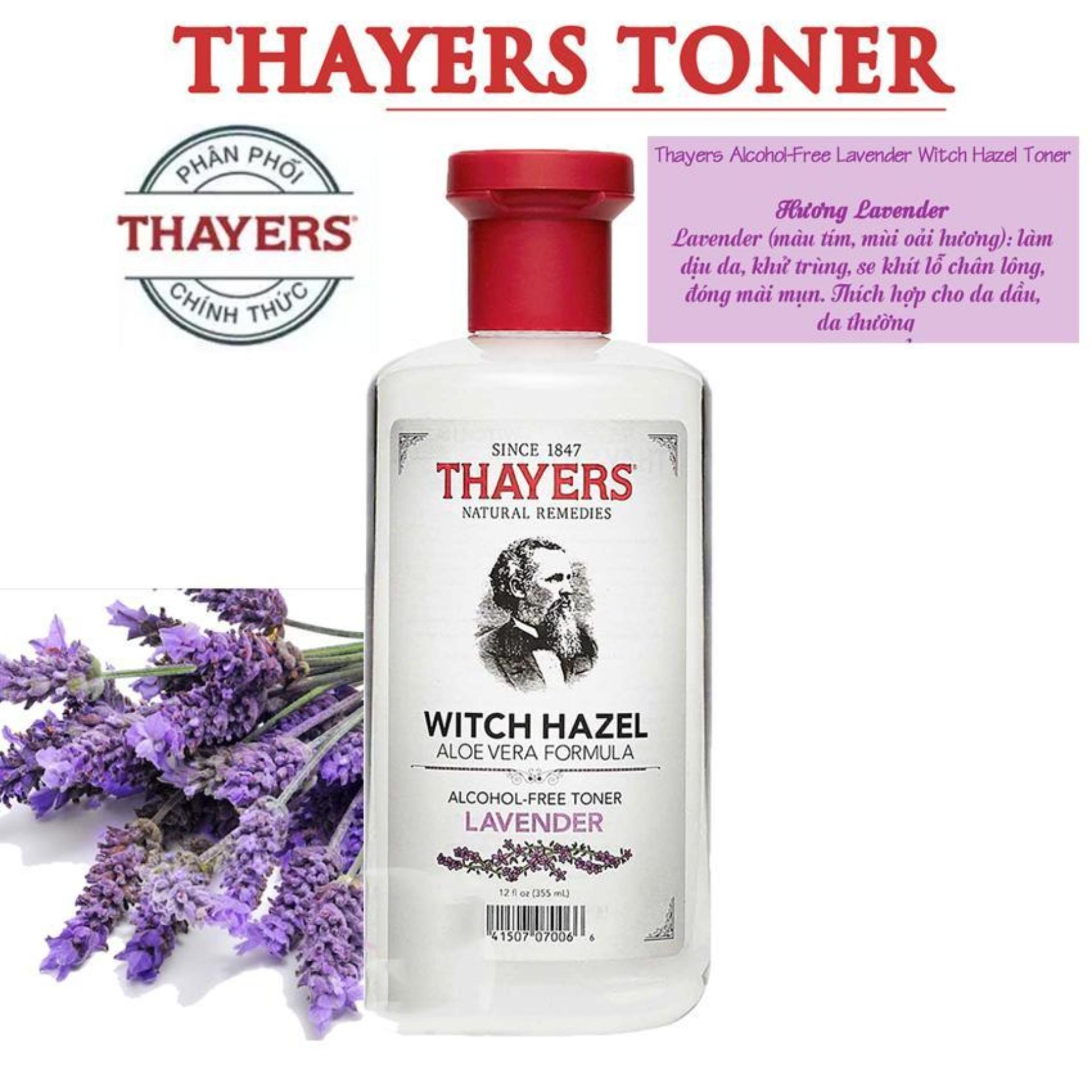 Nước hoa hồng không chứa cồn Thayers Alcohol Free Witch Hazel Toner Lavender 355ml