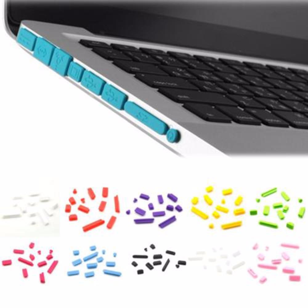 12 Buah Karet Anti-debu Plug Tahan Debu Penutup Sumbat Warna-warni Silikon Lembut Debu Plug untuk Macbook Air 13 \\  11 \\  Retina Port Laptop