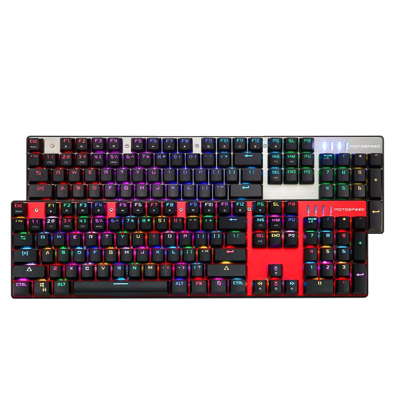 MOTOSPEED / Mo Leopard CK104 RGB Backlight Game Mechanical Keyboard Metal Wired Green Shaft Retro Home