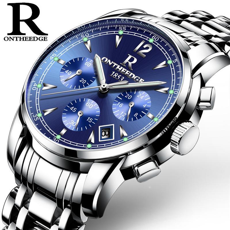 Genuine Product Ruizhiyuan Watch Men Fully Automatic Analog Watch Steel Belt Hollow out Fashion Watch Night Light Waterproof MENS Watch Malaysia