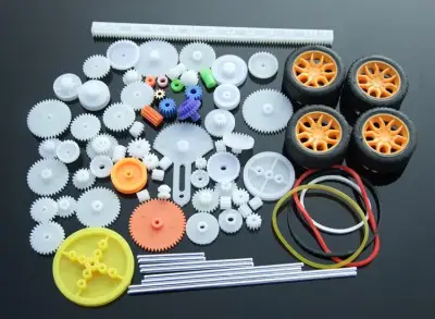 78Pcs Plastic Gear Motor Gearbox Model Toy Car Auto Craft DIY Accessories Axle Belt Scientific Experiment